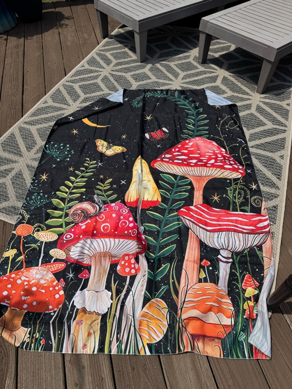 Whimsical Mushroom tapestry dorm room wall decor 🍄🐌